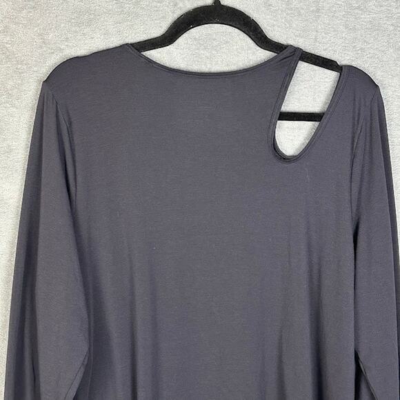 Athleta Top Womens Extra Large Black Move With Ease Asymmetrical Long Sleeve Gym - Picture 5 of 13